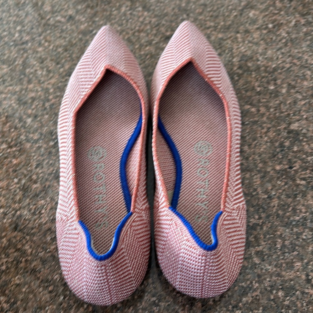 ROTHY’S LADIES AMBER METALLIC HERRING BONE FLATS-8 - Picture 6 of 9